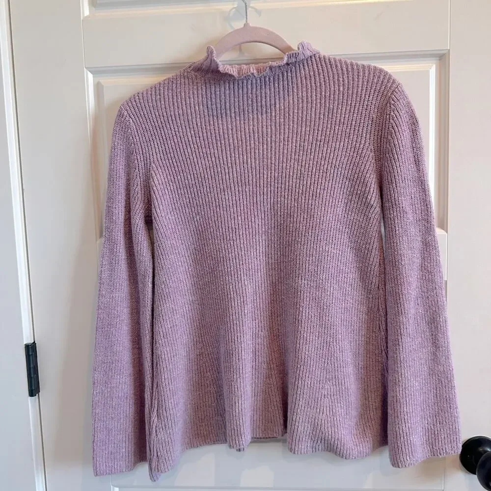 GAP Bell Sleeve Scallop Neckline Pastel Sweater